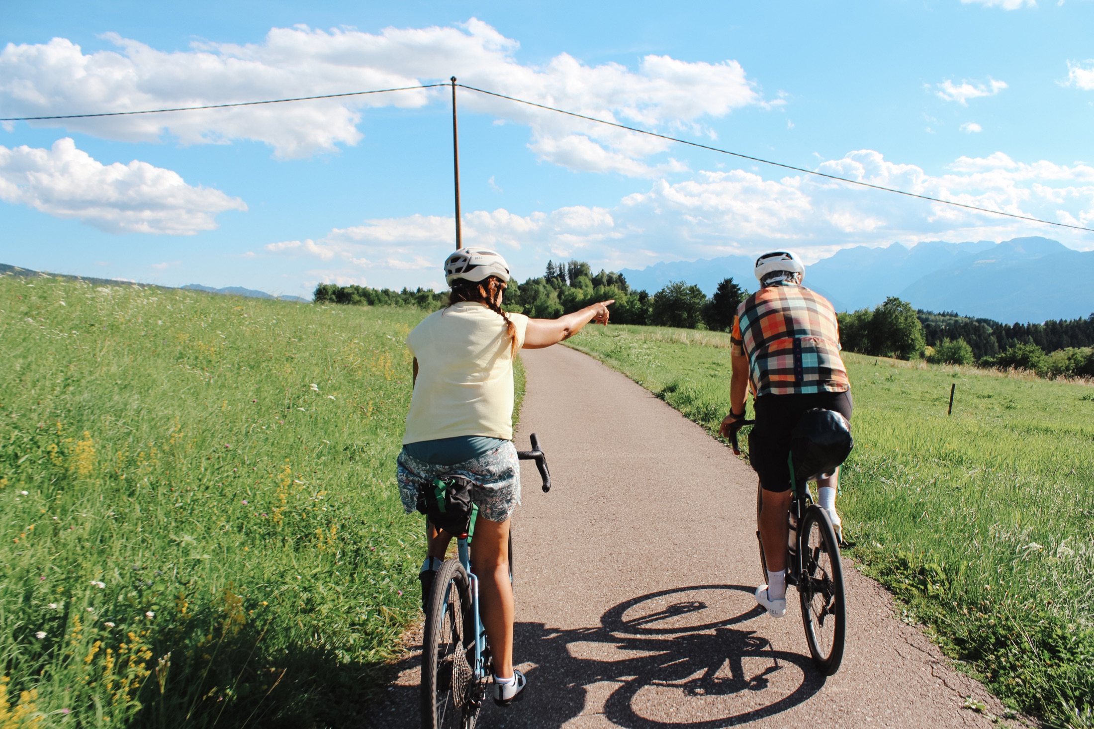 Bikepacking route through open landscapes